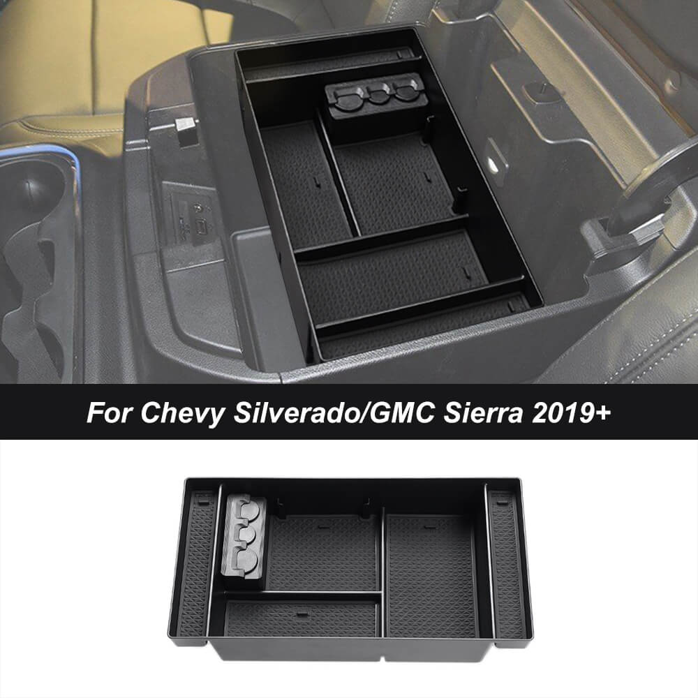 For Chevy Silverado /GMC Sierra 2019+ Center Console Armrest Storage Box Accessories | CheroCar