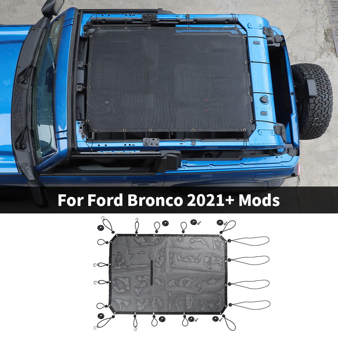 For 2021+ Ford Bronco Car Roof Top Mesh Sun Shade Cover Net – cherocar