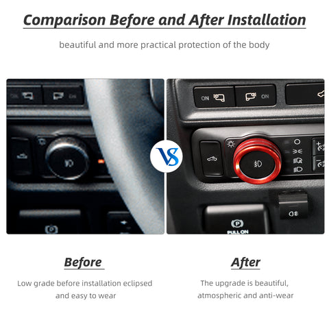 Air Conditioner /Headlight /Audio Switch Knob Trim For Ford F150 2021+｜CheroCar