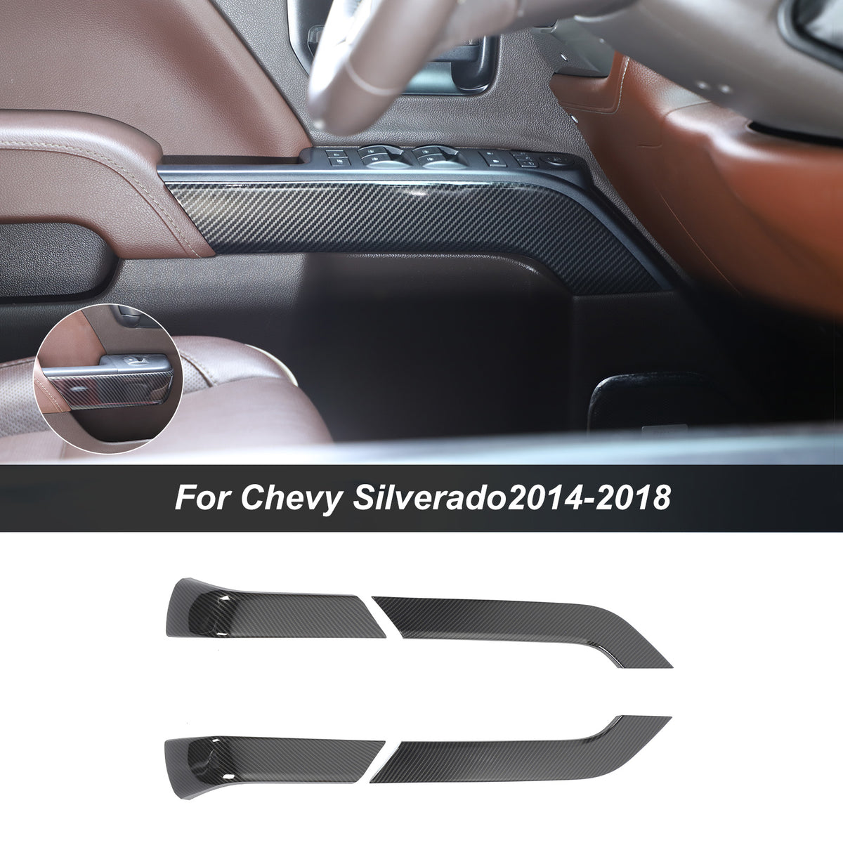Inner Door Handle Panel Cover Trim For 2014-2018 Chevy Silverado 1500 & GMC Sierra 1500｜CheroCar