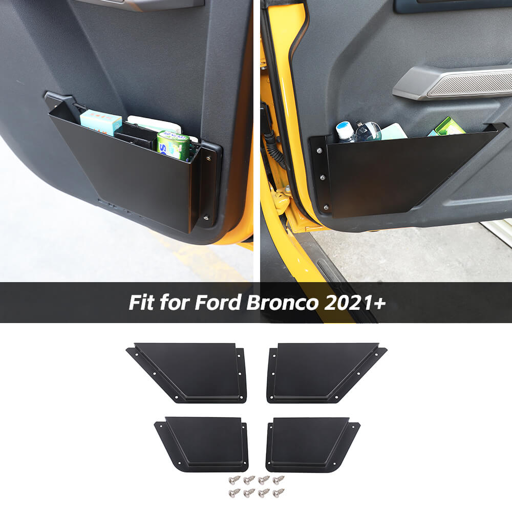 Iron Front & Rear Door Storage Pockets Box For Ford Bronco 2021+ Accessories | CheroCar