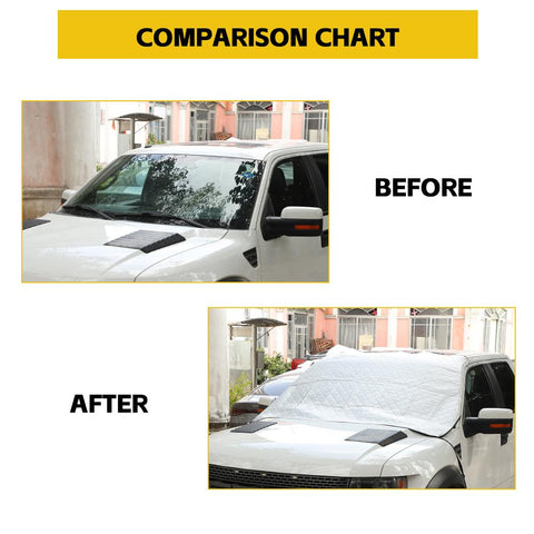 Car Windshield Snow Cover Outdoor Sun Shade Snow Shield Windows Guard For Universal Car Silver Accessories | CheroCar