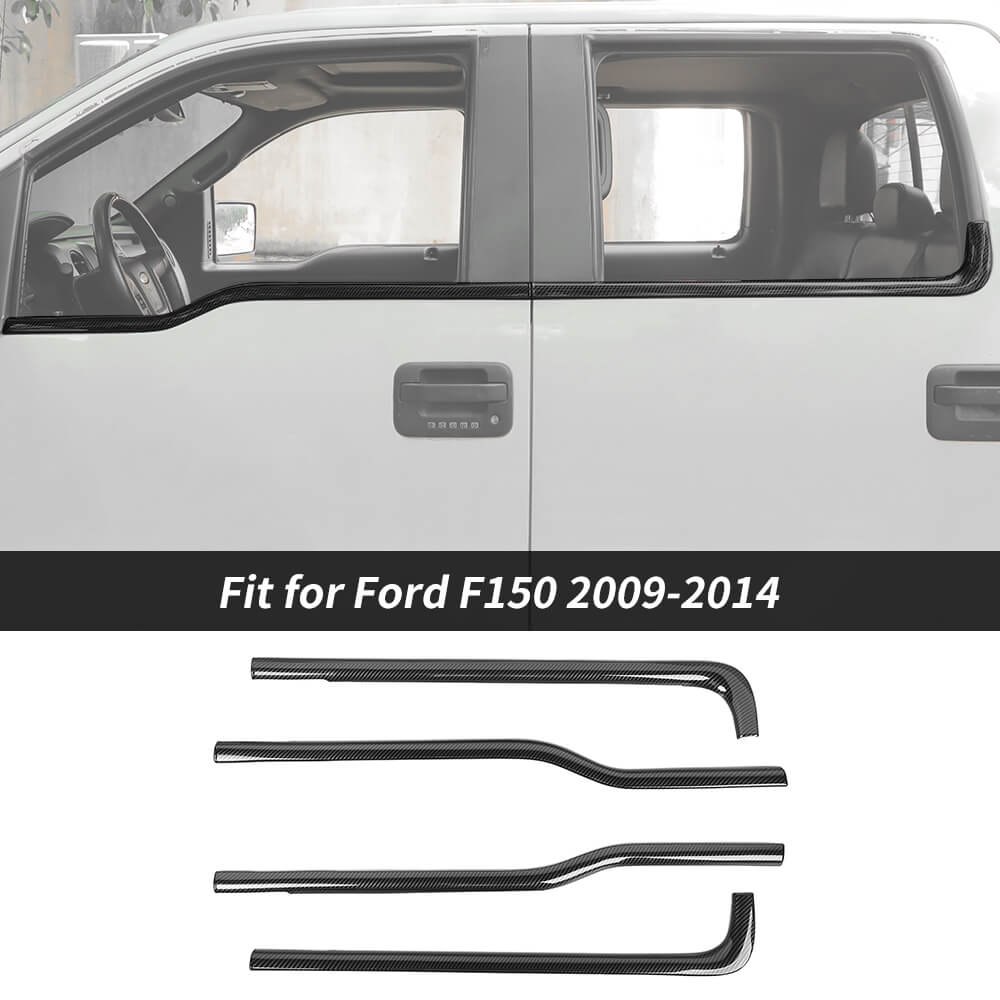 thumbnail image 2 of Jecar Chrome Window Bottom Sill Trim Covers For 2009-2014 Ford F-150 Raptor 4 Door – Set Of 4, Self-Adhesive 2 of 6