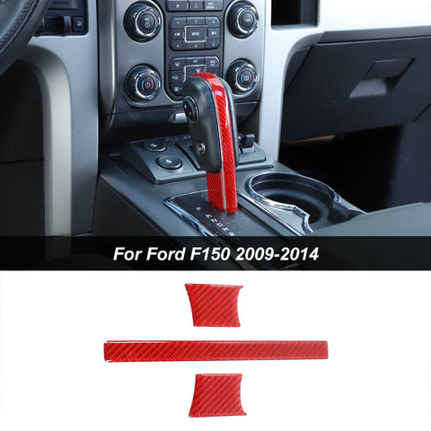 Real Carbon Fiber Gear Shift Knob Cover Trim Sticker For 2009-2014 Ford F150｜CheroCar