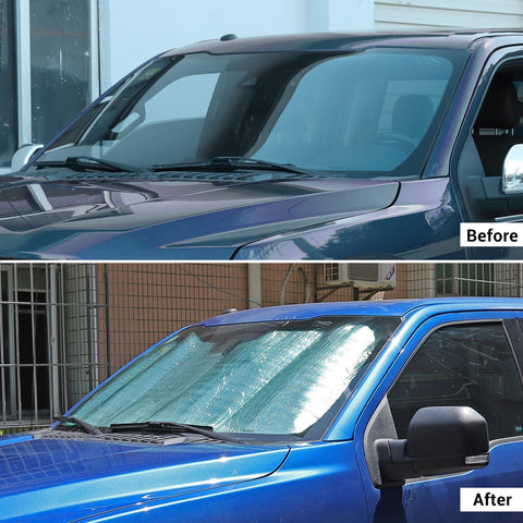Front Window Sun Shade Foldable Sun Visor For Ford F150 2015-2020｜CheroCar