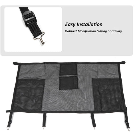 Rear Seat Isolation Mesh Cargo Net Pet Barrier For F150 2009+/Ram 10+/Silverado 14+/GMC/SIERRA 14+/Tundra 14+/Chevy Colorado 15+ | CheroCar