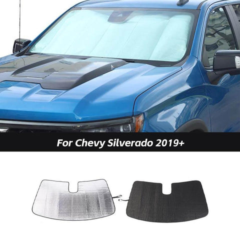 Windshield Visor SunShade Custom Made Sun Shade For 2019+ Chevy Silverado 1500/GMC Sierra 1500 2019+ Accessories | CheroCar