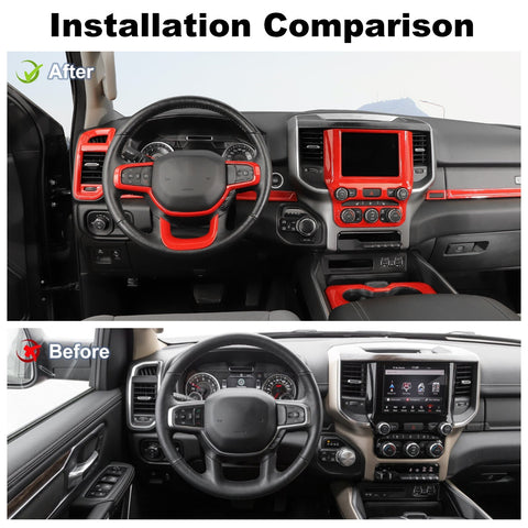27pcs Interior Decoration Kit Trim Cover For Dodge Ram 2018+｜CheroCar