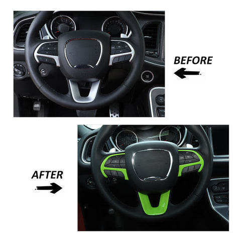 Steering Wheel Decor Cover Trim for Dodge Challenger & Charger 2015+ & Durango 2014+ Green｜CheroCar