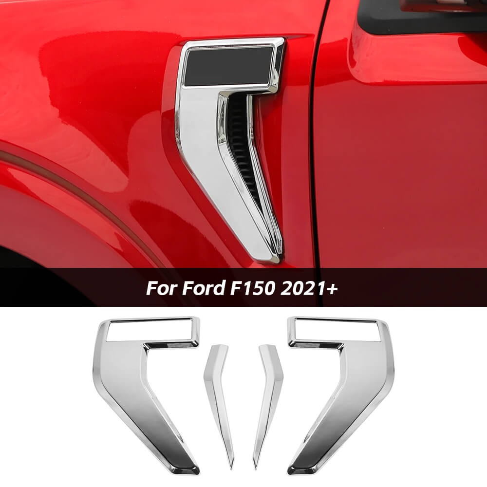 Front Fender Side Vent Cover Trim For Ford F150 2021+ Chrome｜CheroCar