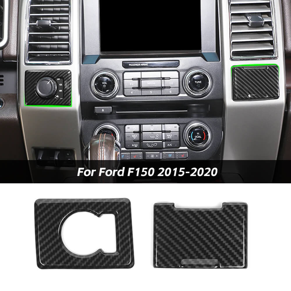 Power Outlet Panel & 4WD Switch Cover Trim for Ford F150 2015-2020 Wood Grain｜CheroCar