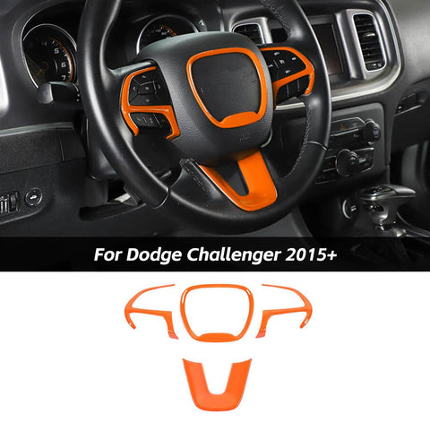 Steering Wheel Decor Cover Kit Trim for Dodge Challenger & Charger 2015+ & Durango 2014+ Carbon Fiber｜CheroCar