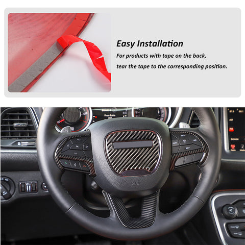Steering Wheel Decor Cover Trim for Dodge Challenger & Charger 2015+｜CheroCar