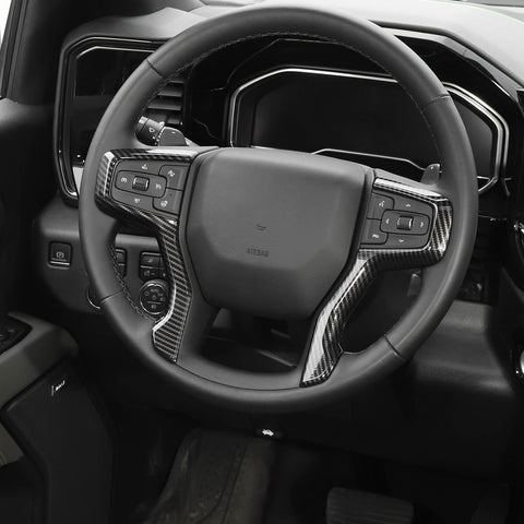 Steering Wheel Button Cover Trim For Chevy Silverado 1500 2019+ & Suburban 2020+ & Tahoe 2021+｜CheroCar