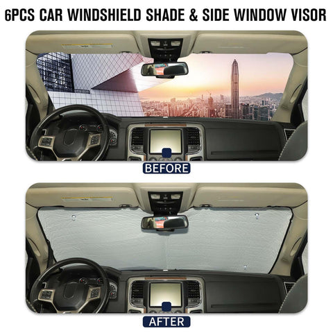 Side Window Sun Shade Visor Shield Curtain For Dodge Ram 2010-2017 4-Door Accessories | CheroCar