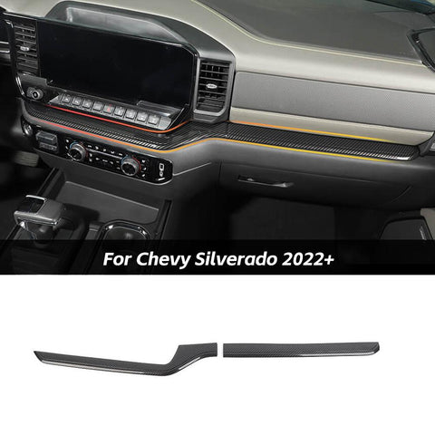 Center Console Co-pilot Decor Strips Trim Cover For Chevrolet Silverado 2022+ Accessories | CheroCar