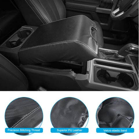 Center Console Armrest Leather Cover for 2015-2020 Ford F150｜CheroCar