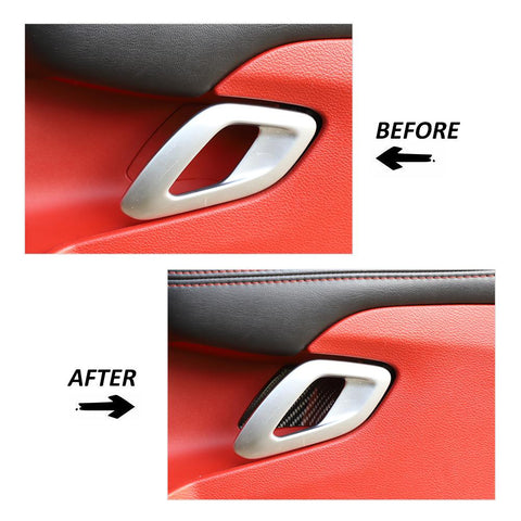 Carbon Fiber Window Lift Switch Trim Door Bowl Stickers For Dodge Challenger 2015+ Accessories | CheroCar