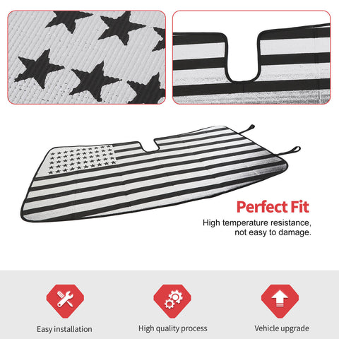 Front Windshield Sunshade Visor Cover US Flag Style For Dodge Ram 2010-2015 Accessories | CheroCar