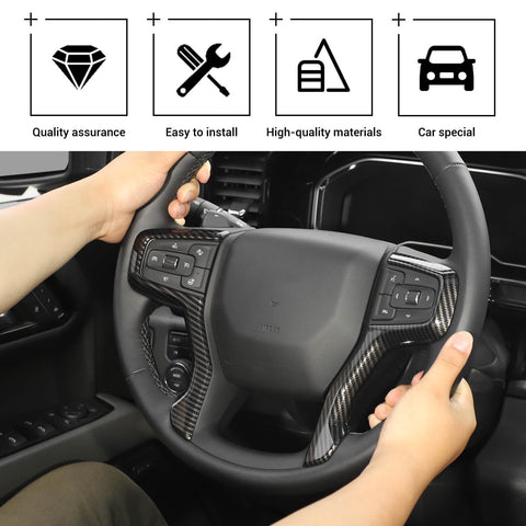 Steering Wheel Button Cover Trim For Chevy Silverado 1500 2019+ & Suburban 2020+ & Tahoe 2021+｜CheroCar