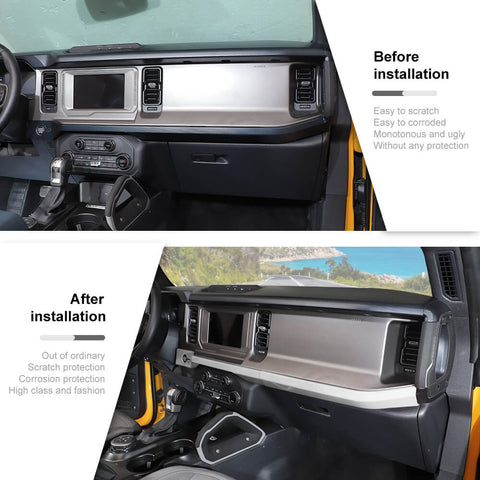 Center Console Dashboard Cover Decor Trim Strip for Ford Bronco 2021+｜CheroCar