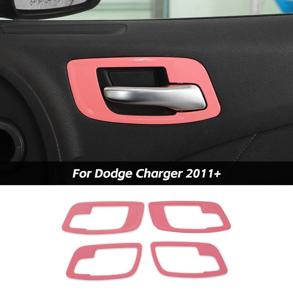 4x Door Handle Bowls Cover Trim Decor Bezels For Dodge Charger 2011+ Accessories | CheroCar
