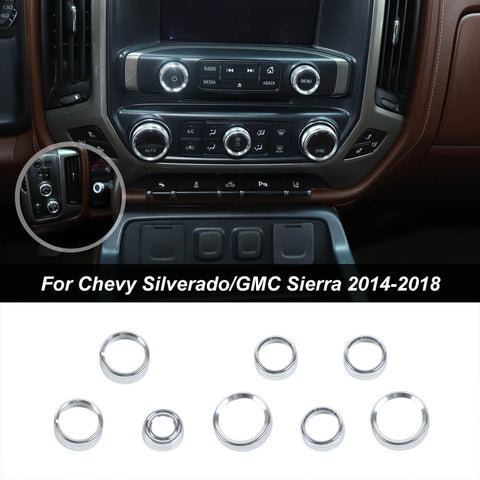Center Console Control Switch Knob Cover Trim Bezels For 2014-2018 Chevy Silverado 1500 & GMC Sierra 1500｜CheroCar