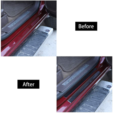 8PCS Door Threshold Sill Strip Guards Cover Trim for Chevrolet Silverado GMC Sierra 2014-2018 Accessories | CheroCar