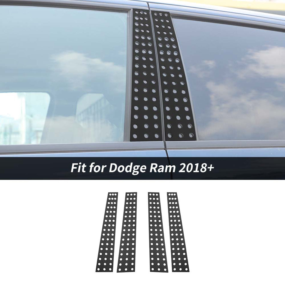 For 2018+ Dodge Ram 1500 Aluminium Alloy Window Pillar Post Panel Decor Cover Trim Strip