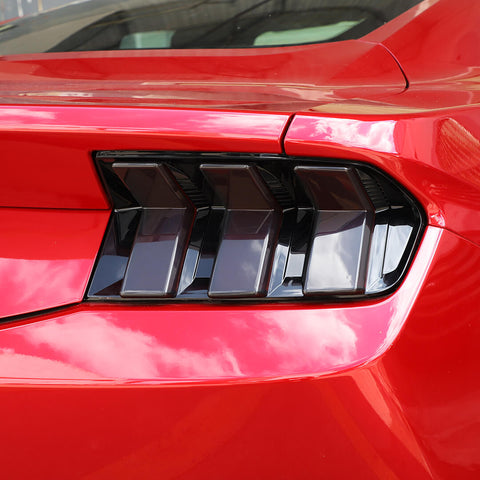 For 2024+ Ford Mustang Smoked Black Rear Taillamp Cover Taillight Backlights Cover Trim