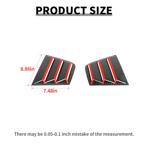 For 2011+ Dodge Charger Rear Side Window Louvers Air Vent Scoop Shades Cover Blinds