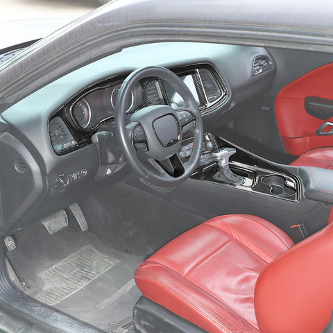 For 2015+ Dodge Challenger 9x Car Interior Dashboard Gear Panel Decor Cover Trim Kit Accessories