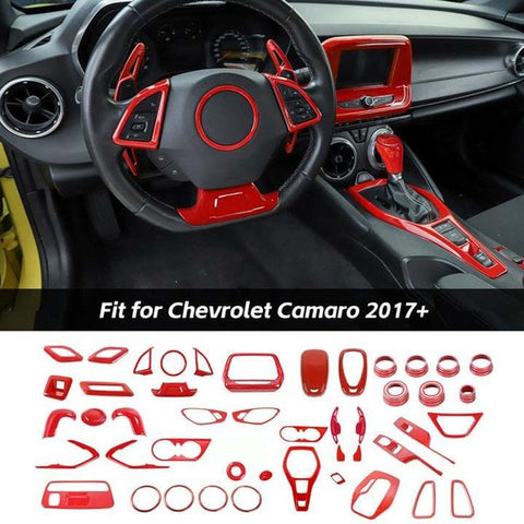 For 2017+ Chevy Camaro 43 x Interior Full Set Decoration Cover Trim Kit Red