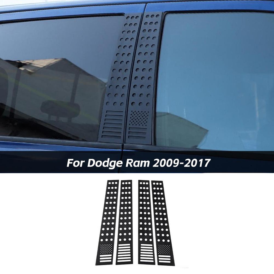For 2009-2017 Dodge Ram Aluminium Alloy Window B-Pillar Post Decor Cover Trim