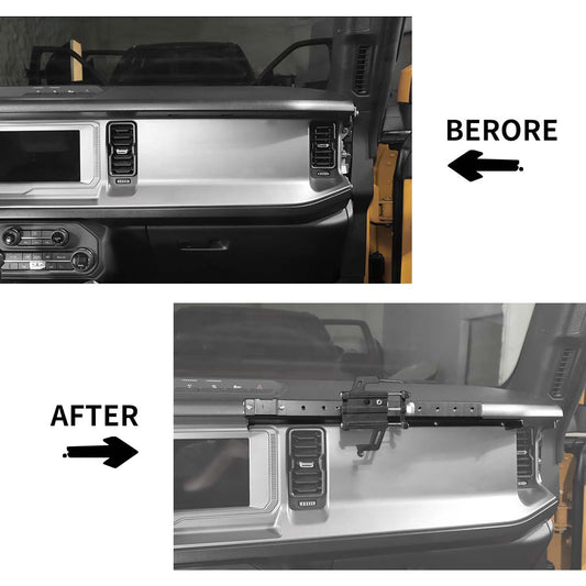 For 2021+ Ford Bronco Co-pilot Dash Walkie-talkie Phone Holder Storage Organizer