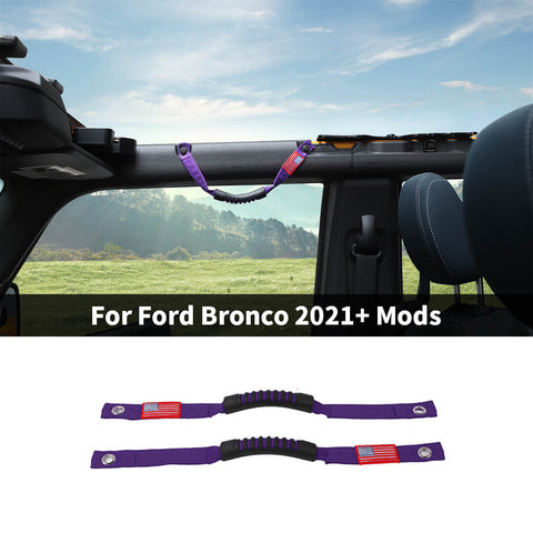 For 2021+ Ford Bronco Car Top Roll Bar Grab Handles Grip Accessories (2 pcs)