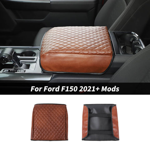 For 2021+ Ford F150 Leather Center Console Armrest Box Pad Cover Protector