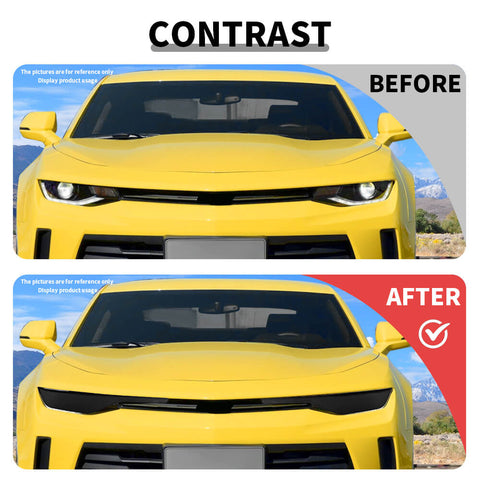 For 2019+ Chevy Camaro Smoket Black Front Headlight Panel Cover Trim