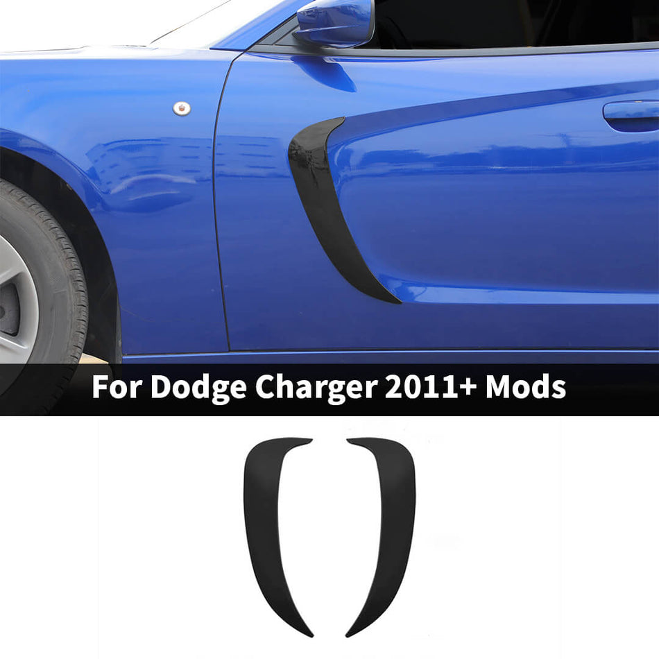 For 2011+ Dodge Charger Front Door Side Fender Scoops Fin Vents Cover Trim