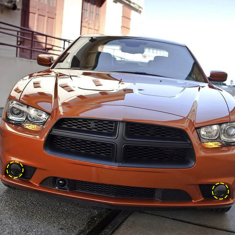 For 2011-2014 Dodge Charger Front Bumper Fog Light Lamp Decor Cover Trim Bezels