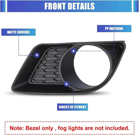 For 2011-2014 Dodge Charger Front Bumper Fog Light Lamp Cover Trim