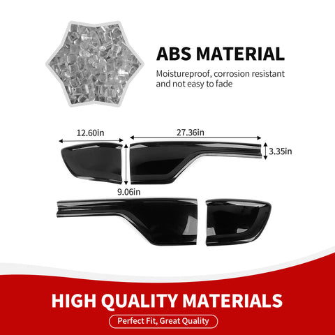 For 2014+ Dodge Durango Smoked Black Tail Light Lamp Cover Guard Trim
