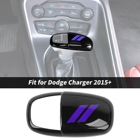 For Dodge 2015+ Charger/Challenger/ 2018+ Durango Interior Gear Shift Knob Decor Cover Trim Black