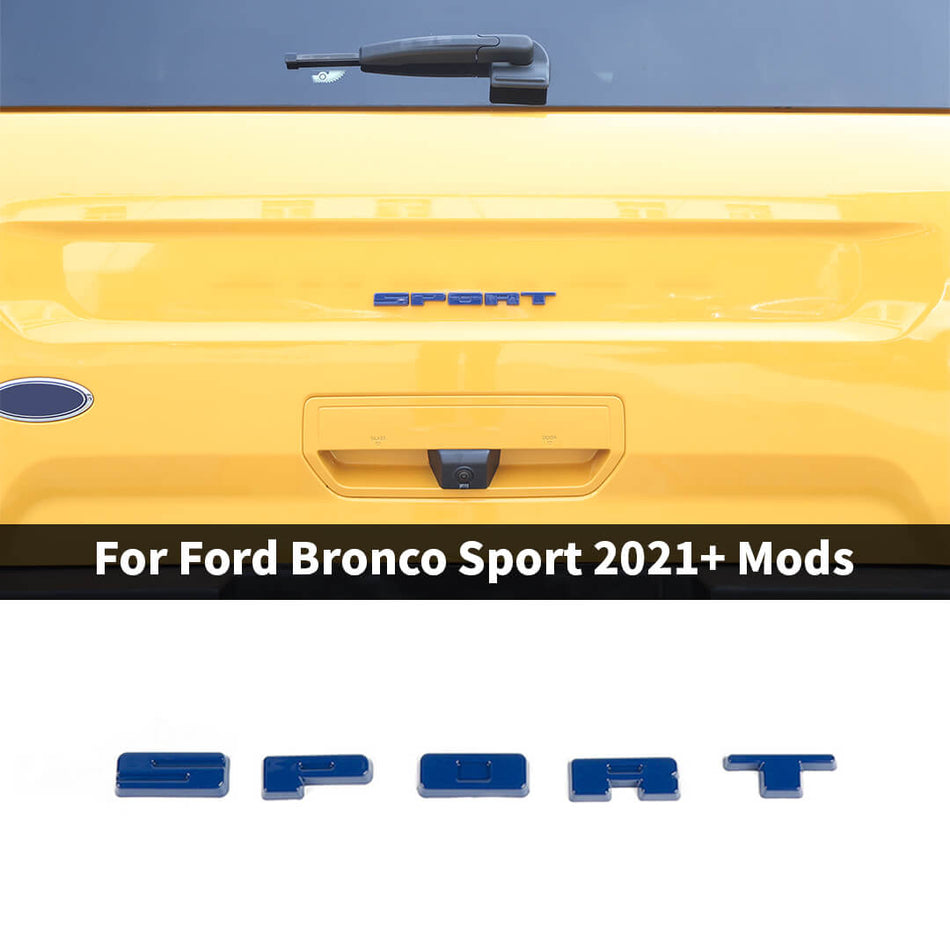 For 2021+ Ford Bronco Sport Exterior Rear Emblems Letters Overlay Badge Trim Cover (5 pcs)
