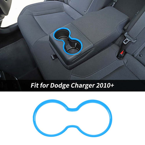 Rear Armrest Box Cup Holder Decor Ring Trim For Dodge Charger 2010+ Accessories | CheroCar