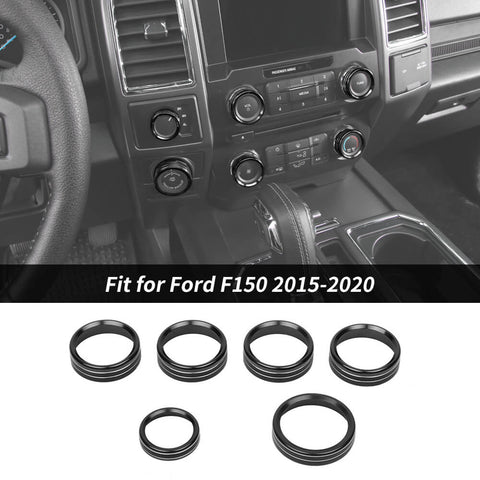 For 2015-2020 Ford F150 XLT Air Conditioner & Audio Switch Decor Ring Cover Trim