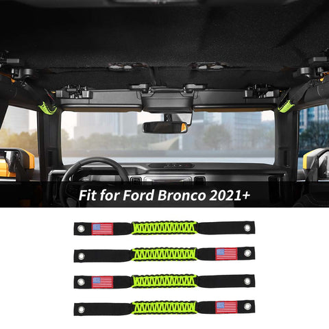 4 x Roll Bar Roof Top Grab Handles Grip For Ford Bronco 2021+ US Flagh Accessories | CheroCar