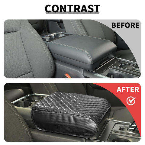 For 2021+ Ford F150 Leather Center Console Armrest Box Pad Cover Protector