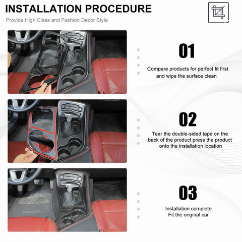 For 2015+ Dodge Challenger 9x Car Interior Dashboard Gear Panel Decor Cover Trim Kit Accessories