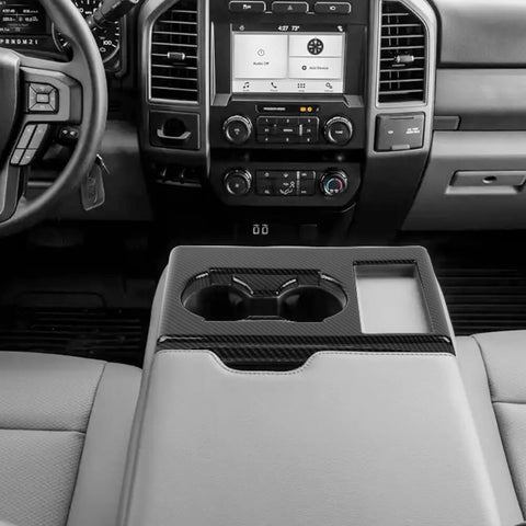 For 2015-2020 Ford F250/F350/F450/F550 Center Cup Holder Panel Cover Trim Interior Accessories